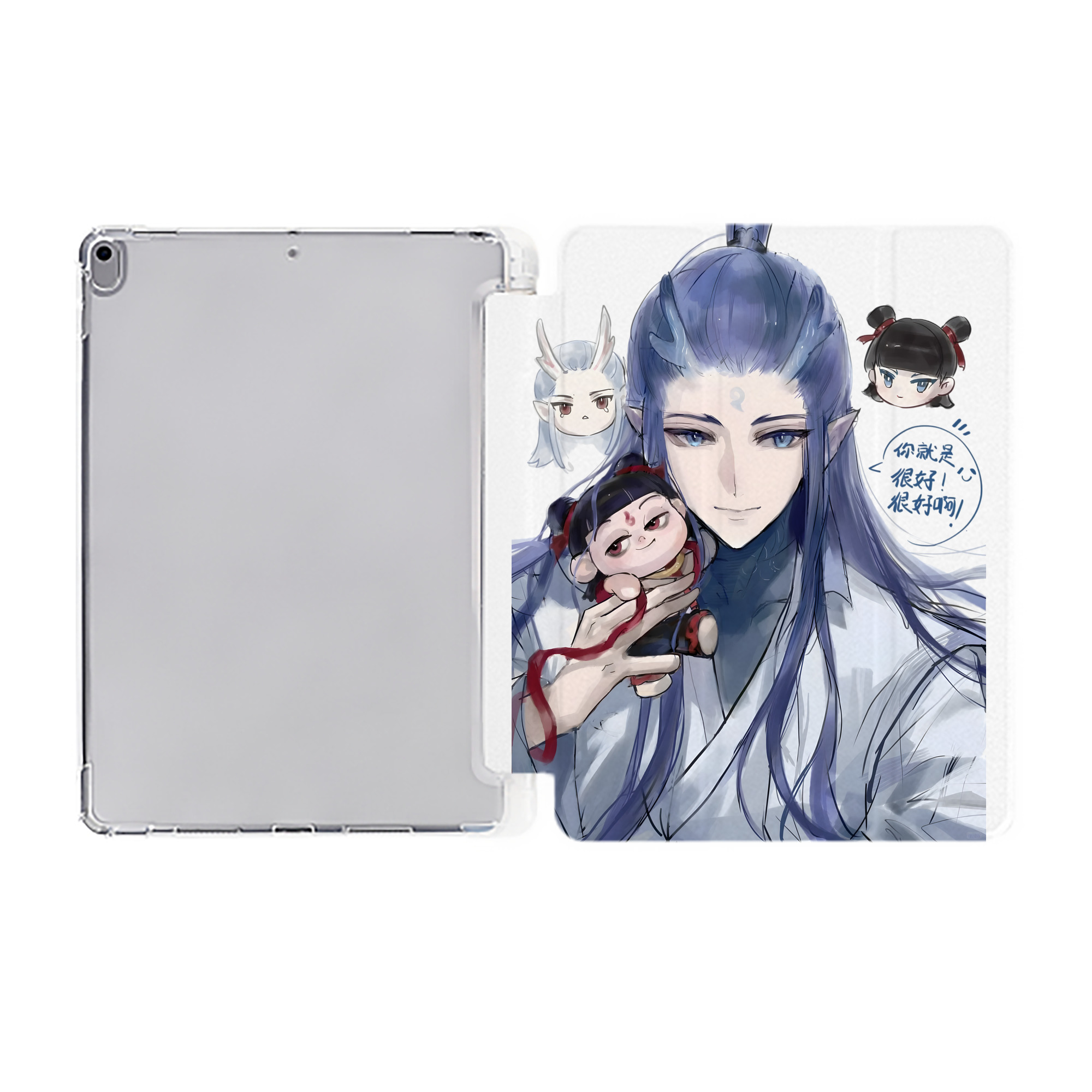 Ne Zha 2 ナタ 魔童の大暴れ IPad ケース ペン収納付き 三つ折りスタンド PUレザー×シリコン 対応機種9.5/10.5/10.9インチ